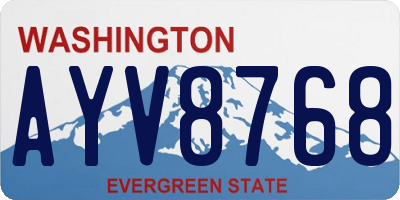 WA license plate AYV8768