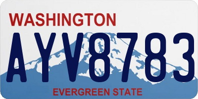 WA license plate AYV8783