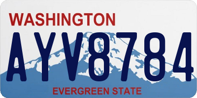 WA license plate AYV8784