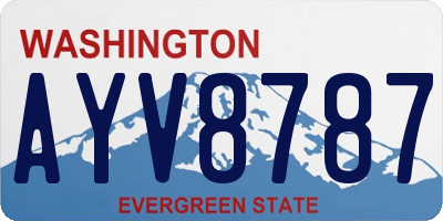 WA license plate AYV8787