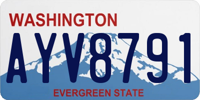 WA license plate AYV8791
