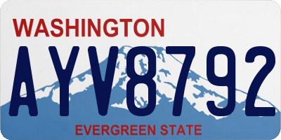 WA license plate AYV8792