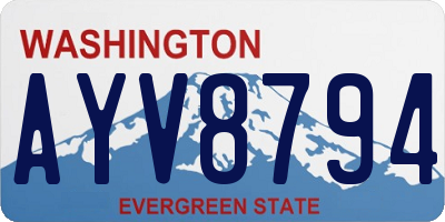 WA license plate AYV8794