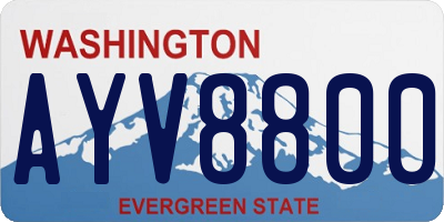 WA license plate AYV8800