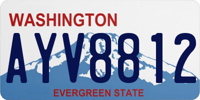 WA license plate AYV8812