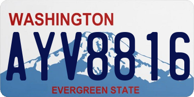 WA license plate AYV8816