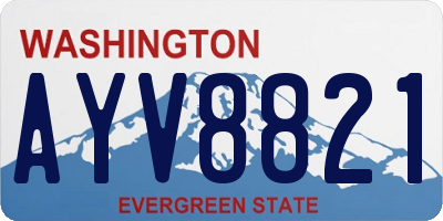 WA license plate AYV8821