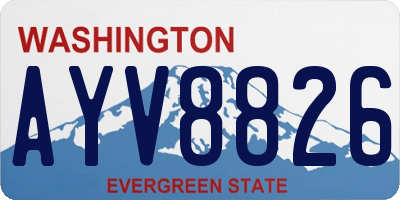 WA license plate AYV8826
