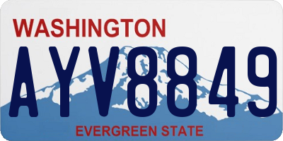 WA license plate AYV8849