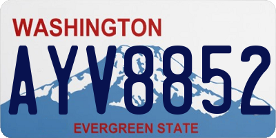 WA license plate AYV8852
