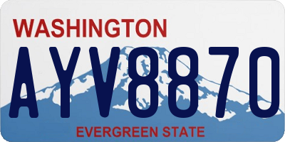 WA license plate AYV8870