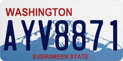 WA license plate AYV8871
