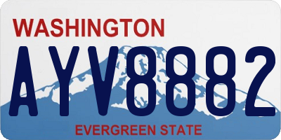 WA license plate AYV8882