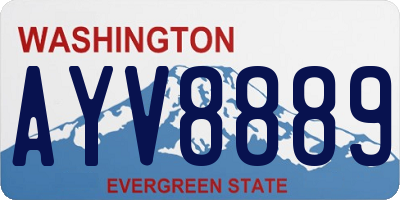 WA license plate AYV8889