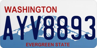 WA license plate AYV8893