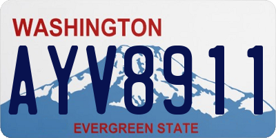 WA license plate AYV8911
