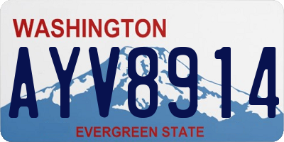 WA license plate AYV8914