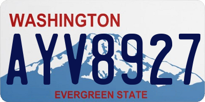 WA license plate AYV8927