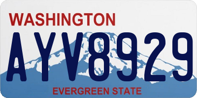 WA license plate AYV8929
