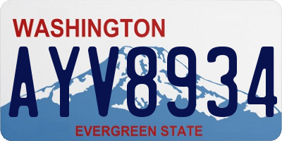 WA license plate AYV8934