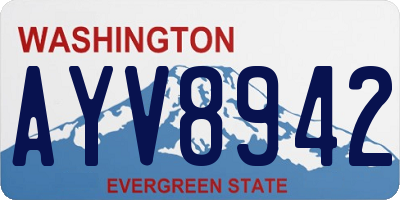 WA license plate AYV8942