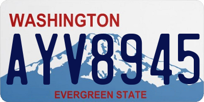 WA license plate AYV8945