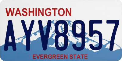 WA license plate AYV8957