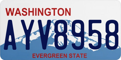 WA license plate AYV8958