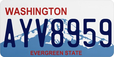 WA license plate AYV8959