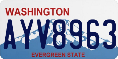 WA license plate AYV8963