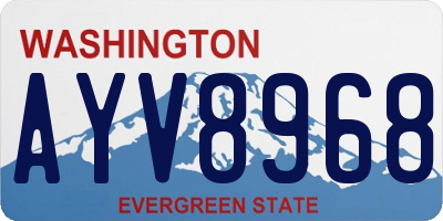 WA license plate AYV8968