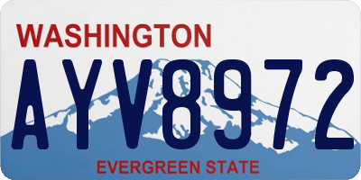 WA license plate AYV8972