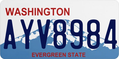 WA license plate AYV8984