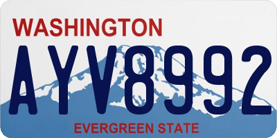 WA license plate AYV8992