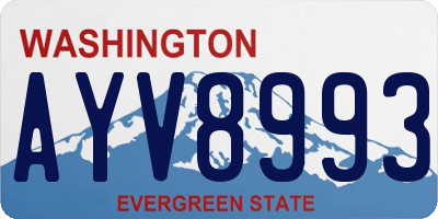 WA license plate AYV8993