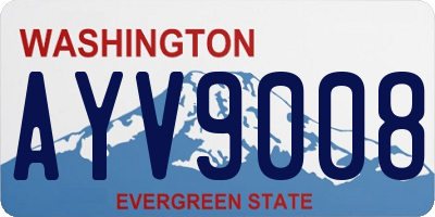 WA license plate AYV9008