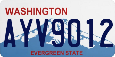 WA license plate AYV9012