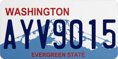 WA license plate AYV9015