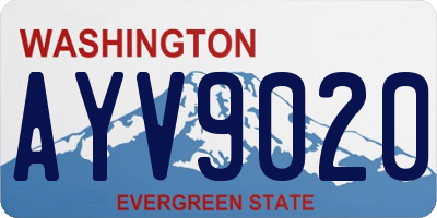 WA license plate AYV9020