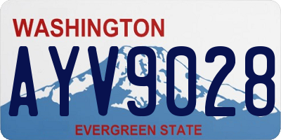 WA license plate AYV9028