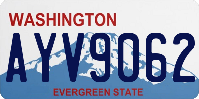 WA license plate AYV9062