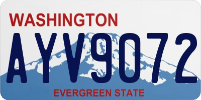 WA license plate AYV9072