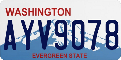 WA license plate AYV9078