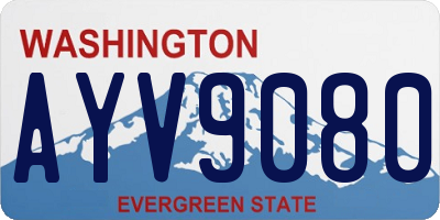 WA license plate AYV9080