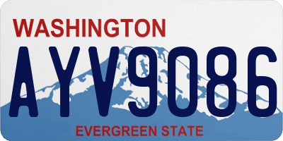 WA license plate AYV9086