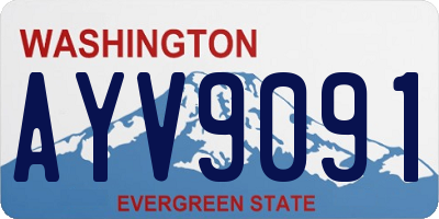 WA license plate AYV9091