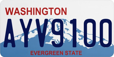 WA license plate AYV9100