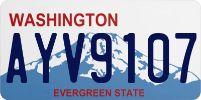 WA license plate AYV9107
