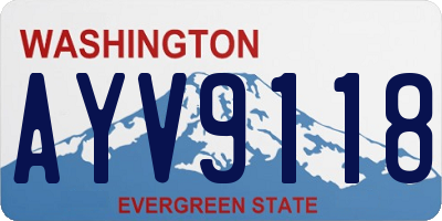 WA license plate AYV9118