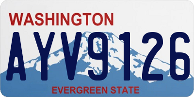WA license plate AYV9126
